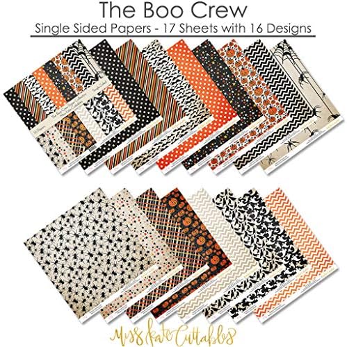 חבילת נייר דפוס - אוסף הצוות Boo - מלאי כרטיסי סטראפ ספוק אוסף חד צדדי 12 x12 כולל 16 גיליונות - מאת מיס