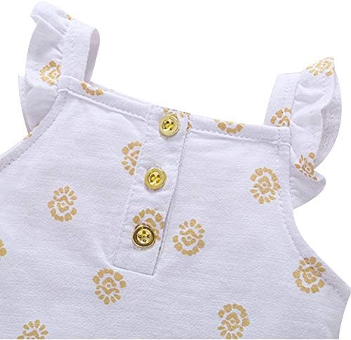 בנות תינוקות של AMROPI 3 חבילות תלבושות כותנה ללא שרוולים תלבושות סרבלים למשך 0-24 חודשים