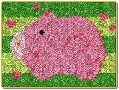 תפס וו שטיח ערכת למבוגרים ורוד חזיר תפס וו ערכות תפירת ערכת עם מודפס בד רקמת שאגי קישוט ופעילות,ירוק,110