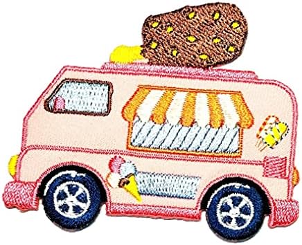 נדיר טלאי גלידה ורוד משאית מתנה טלאי מכוניות טלאים לילדים לקריקטורה לוגו רקום תפור על תיקון בגדי טלאי טריקו