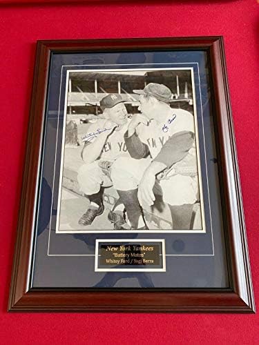 Yogi Berra/Whitey Ford, עם חתימה Deluxe Framed 16x20 צילום - תמונות MLB עם חתימה