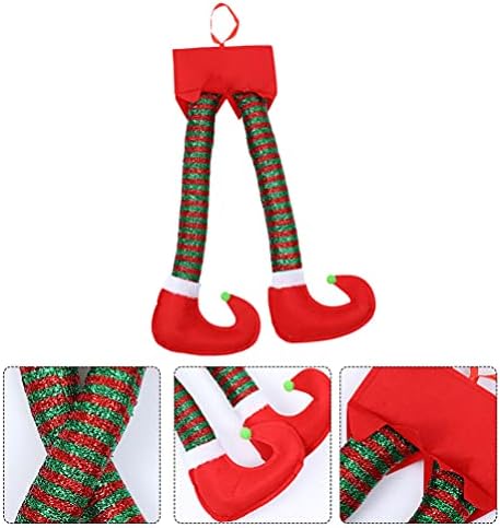 Doitool חג המולד סנטה שדון רגלי רגליים ממולאות רגליים תקועות בעץ חג המולד קישוט לחג המולד לאח