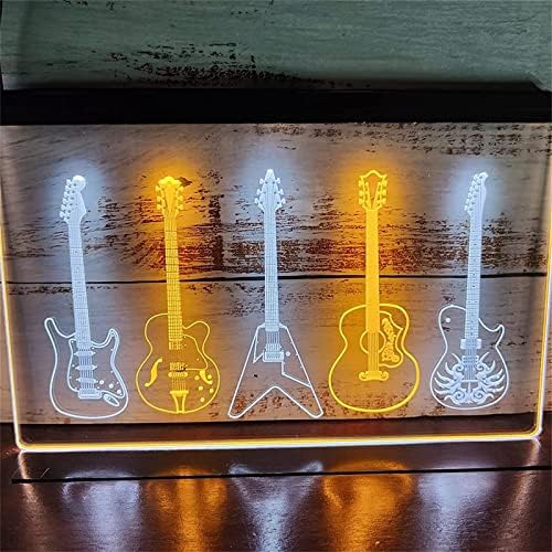 להקת DVTEL גיטרה ניאון שלט LED דוגמנות אור אור אותיות זוהרות שלט לוח אקרילי ניאון אור דקורטיבי,