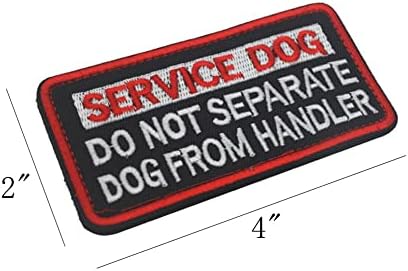 כלב השירות אינו מפריד בין כלב לאפודי מטפל רתמות שירות סמל כלב סמל רקום וו אטב וולאה תיקון 2 חתיכות