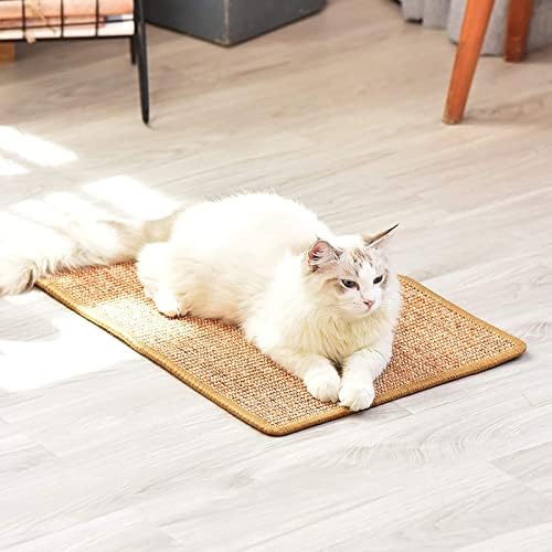 חתול גרדן מחצלת טבעי סיסל חתול משטח גירוד לחתולים מקורה אנטי להחליק אופקי חתול רצפת שריטה כרית שטיח
