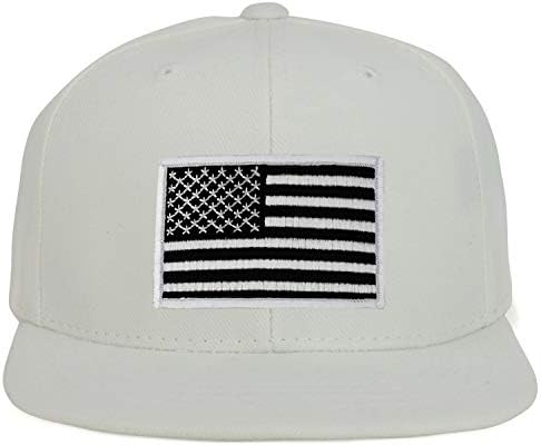 צבא נוער בגודל ילד גודל שחור לבן דגל אמריקאי טלאי שטוח שטר סנאפבק כובע בייסבול