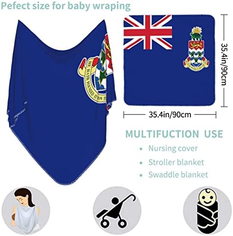 דגל שמיכת התינוקות של איי קיימן מקבלת שמיכה לעטיפת כיסוי יילוד של תינוקות