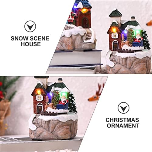 LED Music House House Village: חג המולד מוסיקה מסתובבת בית זנגביל בית מואר כפר שלג מואר לשולחן חורף שולחן