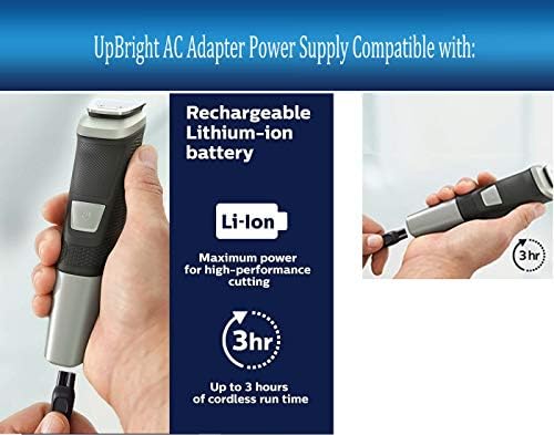 Upbright 15V DC מתאם AC תואם ל- Philips Norelco MG5750/49 MultiGroom All-in-One Trimmer Series 5000 SHAVER