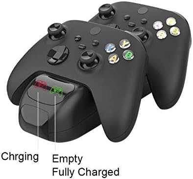בסיס טעינה של בקר כפול של טיישה עם 2 סוללות נטענות, המתאימות לסדרות Xbox S/x