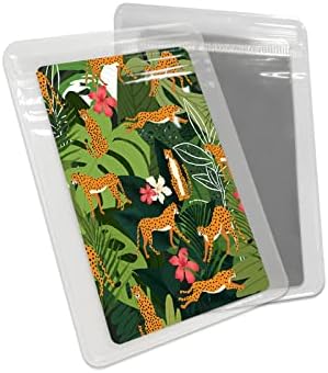נמר חיות קומפקטי מראה בתפזורת 4 חבילה כרטיס מראה, ירוק עלים דקל טרופי בוטני פרחים קטן קומפקטי מראה עבור