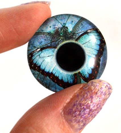 25 ממ עין זכוכית פרפר כחולה 1 אינץ 'פנטזיה קבורוכון ​​לפסלי פשיטות או תכשיטים ייצור תליונים