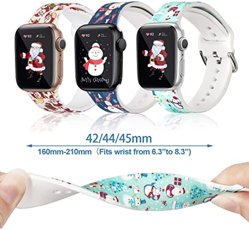 Blinkbrione Silicone Apple Watch Band 3 חבילות ל- Iwatch 38/40/41/42/44/45/49 ממ, החלפת רצועת שעון מודפסת