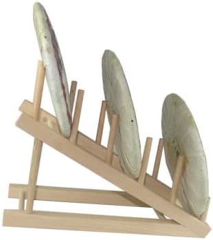 FEOOWV 2 סולם סולם עץ מתלה מעץ, מחזיק עמדת ייבוש לוח חיתוך צלחת, מארגן ארון מטבח לספל צלחות ספרים ועוד