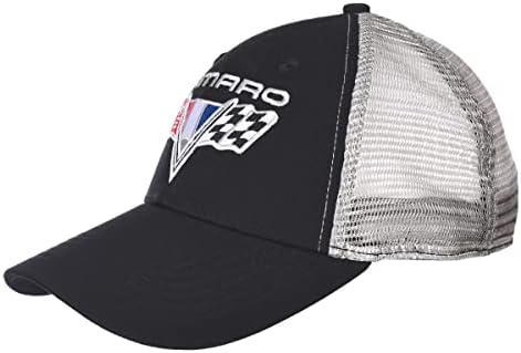 JH Design Group Chevy Camaro V-Flags כובע לוגו כובע שחור ואפור מתכוונן
