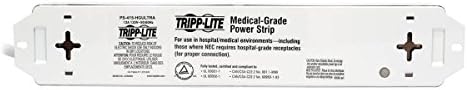 Tripp Lite Safe-It רצועת חשמל בדרגת בית חולים לסביבת טיפול בחולים, 4 חנויות 15A Hg, UL 60601-1 תואם,