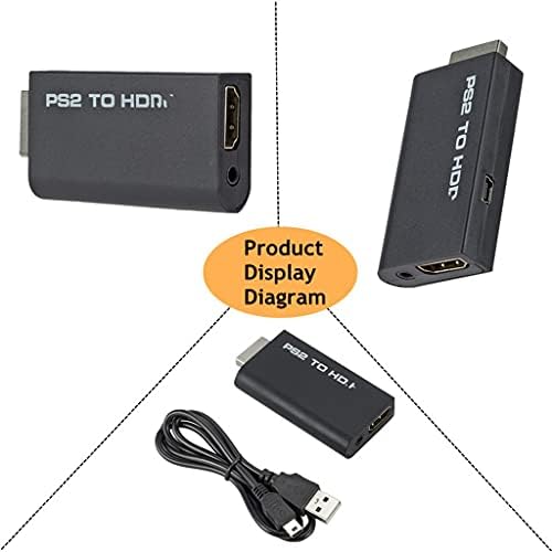 Houkai נייד PS2 עד 480i/480p/576i ממיר וידאו שמע עם פלט 3.5 ממ תומך בכל מצבי התצוגה