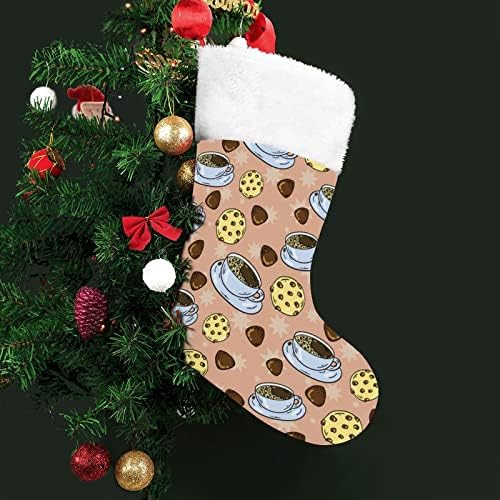 סוכריות שוקולד קפה ועוגיית חג המולד גרב חג המולד עץ עץ אח תלויים גרביים עם קישוט שרוול קצר לפלאש למסיבת חג ביתי