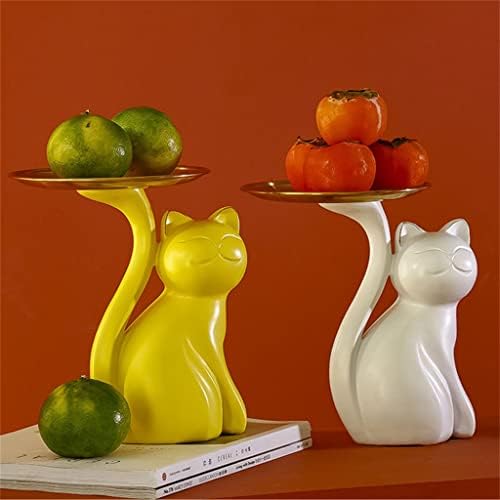 פסלוני חתול לייג 'מגש אחסון תצוגת מלאכת פירות פירות שרף שרף שות קישוט