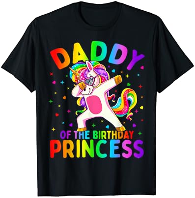 גברים של אבא של יום הולדת נסיכת ילדה מספיג חד קרן אבא חולצה
