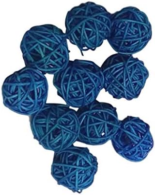 Weiping - 10 חלקים צבעים מעורבים נצרים טבעיים כדור ראטאן 3 סמ כדורי כדורי טוויג כדורי DIY קישוטים קישוטים