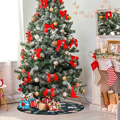 סנטה סלוט חג המולד חג המולד עץ עץ מחצלת חצאית אטומה למים, מחצלת עץ עץ כובע אדום לחג המולד לכל האירועים אספקת