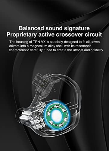 Fedai Trn VX באוזניות אוזניים, 1DD+6BA נהג היברידי 10 ממ דו-מגנט כפול DD HIFI אוזניות אוזניים,
