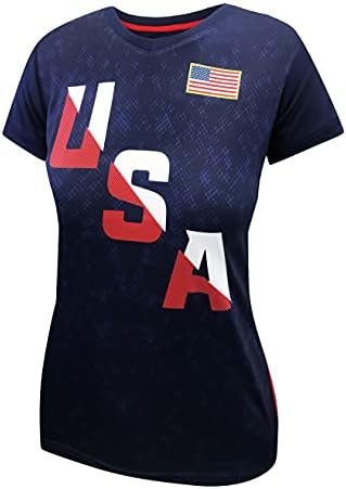 חולצה-נשים של ג ' רזי בהשראת משחק יום חולצה רשמי אולימפי כדורגל צוות טי למעלה