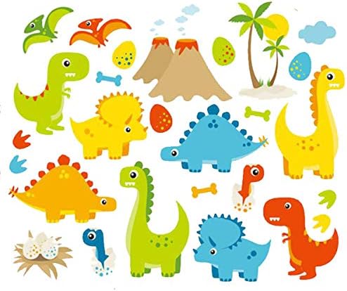 דינוזאור לילדים לילדים מדבקות מדבקות קיר, קליפות תפאורה ביתיות ומקל מדבקות קיר נשלפות קיר קיר לילדים לילדים