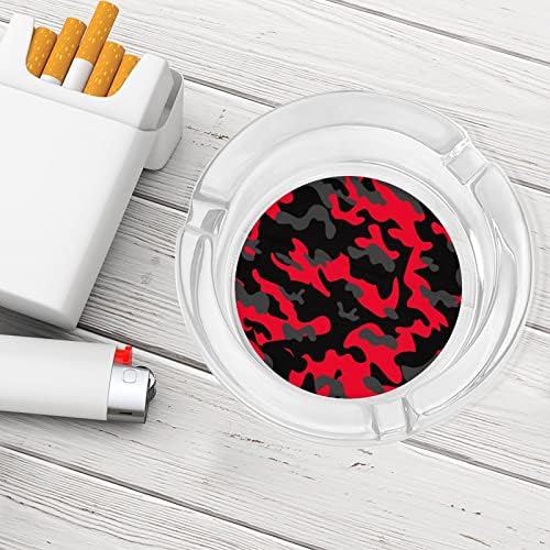 סיגריות עגול סיגריות עגול הסוואה אדומה של סיגריות מגש אפר למשרד ביתי לקישוט מקורה