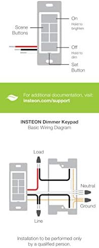 Insteon Smart Dimmer 6-B-Button Lypad, Controller in-Bull, 2334-232-Insteon Hub נדרש לשליטה קולית