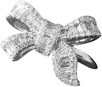 טבעת לבנה נשות כלה חן חן קשת סגנון טבעת כסף 925 6-11 טבעות טבעת חרדה לבני נוער