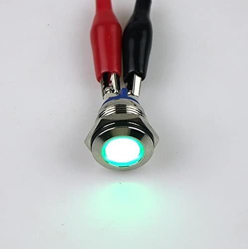 NYCR מחוון מתכת 16 ממ תאורה LED 6V12V24V220V אדום צהוב בצבע ירוק כחול לבן 2 סיכה אטום מים