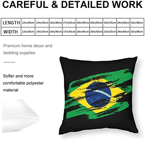 דגל וינטג 'דגל ברזילאי מרובע מכסה כרית פוליאסטר כיסויי כרית לזרוק כיסויי כריות לעיצוב ספה