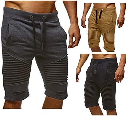 גברים כושר אימון מכנסיים הרמת משקולות כריעה מכנסיים אימון פיתוח גוף אצן קצר מכנסיים עם כיס