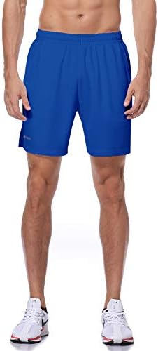 היסקיווין גברים של 7 מהיר יבש מכנסי ריצה אימון ריצה רשת מכנסיים קצרים עם כיסים רוכסן