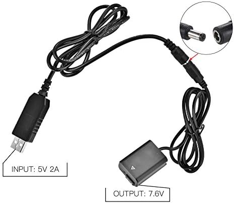 A6300 A5000 מתאם סוללות וירטואלי USB, מתאם סוללות דמה של NP FW50 לסדרת NEX 3,5,6,7, Alpha 7 Series, A33, A35, A37,