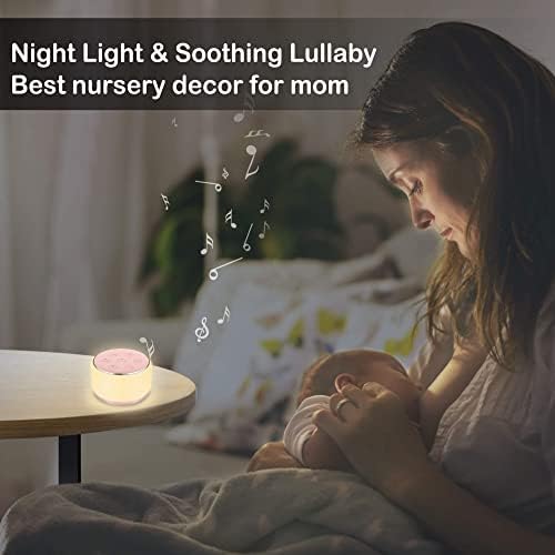 קול מכונה תינוק לשינה - נייד לבן רעש מכונה לילדים מבוגרים עם לילה אור, 34 מרגיע רעשים, נטענת