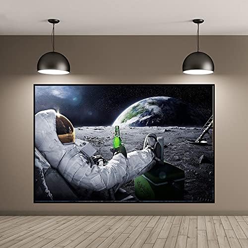 קיר אמנות מודפס בד ציור בירס חלל החיצון כדור הארץ אסטרונאוטים ירח קואדרוס פוסטר קיר תמונות לעיצוב