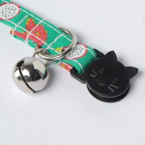אלביבי 2 יחידות חתול צווארון הבדלני עם פעמון עניבת פרפר חמוד קשת ופירות הדפסת עיצוב דפוסים צווארון עבור