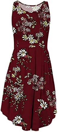 שמלות קיץ פרגיות לנשים 2022 עם כיס ללא שרוולים/הדפס פרחוני שמלת טוניקה קצרה שמלת מיני מזדמנת שמלה
