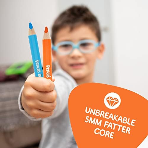 עפרונות צבעוניים שומן קצר לילדים-10 עפרונות צבע ג ' מבו משולש לגילאי 2-6, בגיל רך, פעוטות & מגבר;