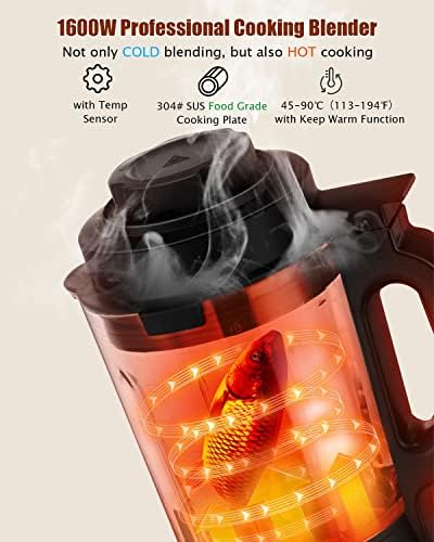 Moongiantgo Blender Blender Blender למטבח קר חם עם 8 קביעות מוגדרות מראש, צנצנת זכוכית 59oz, 58000