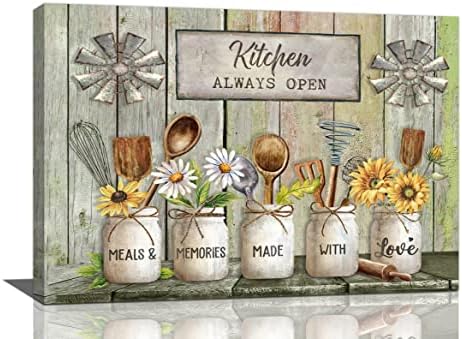 בית חווה מטבח קיר אמנות המדינה כלי שולחן תמונות קיר תפאורה כפרי פרחי ציור בציר מטבח ממוסגר יצירות אמנות