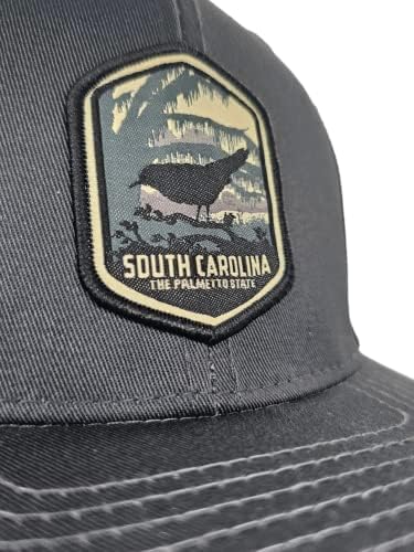 כובע בייסבול של נהג משאית בדרום קרוליינה עם תיקון ארוג של מדינת פלמטו