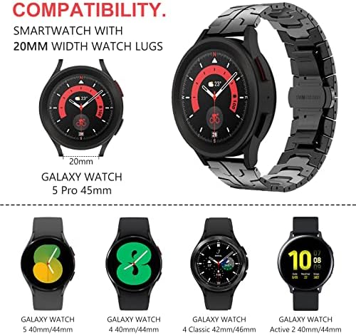 רצועת נירוסטה Chanchy תואמת ל- Samsung Galaxy Watch 5 Pro 45 ממ, Galaxy Watch 5 Band Galaxy Watch