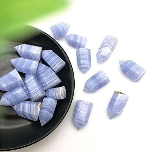 Binnanfang AC216 4PC תחרה כחול טבעי תחרה אגייט מיני שרביט נקודת קישוט ריפוי עיצוב הבית מתנה DIY אבני חן אבנים