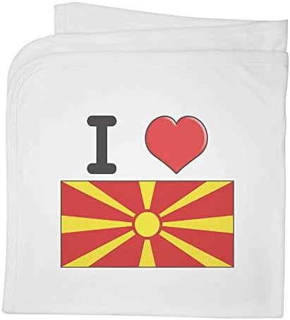 Azeeda 'אני אוהב מקדוניה' שמיכה / צעיף כותנה כותנה