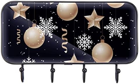 פתיתי שלג תלויים כוכבי חג המולד כוכבי הדפסת מעיל קיר קיר קיר, מתלה מעיל כניסה עם 4 חיבור לעיל מעיל