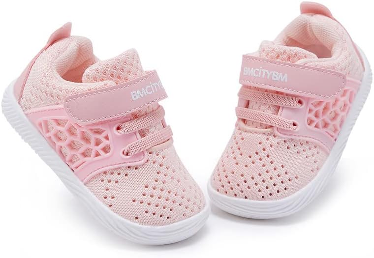 BMCITYBM נעלי ילדה תינוק נעלי רשת נושמות נעלי הליכה קלות נעלי ספורט ללא החלקה תינוקות ראשונות 6 9 12
